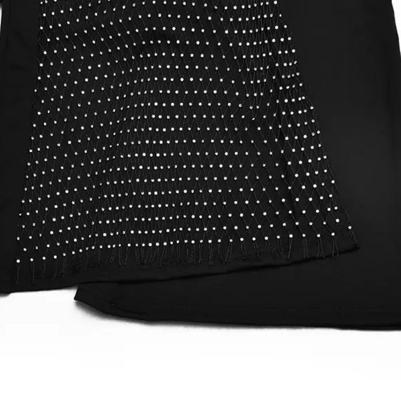 One shoulder mesh rhinestone jumpsuit - Picture 7 of 13